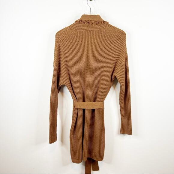 Antonio Melani Masiee Fringe Longline Belted Cardigan S Tan - Picture 3 of 7